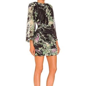 Sabina Musayev - Romana Mini Dress in Black Floral